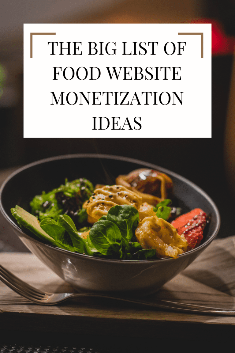 Food Website Monetization Ideas