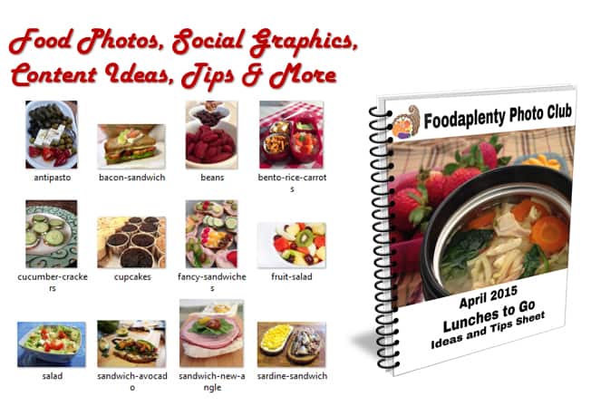 Lunches Photo Pack | April Foodaplenty Photo Club Membership