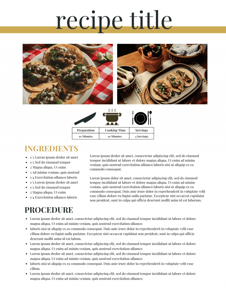 Canva Recipe Book